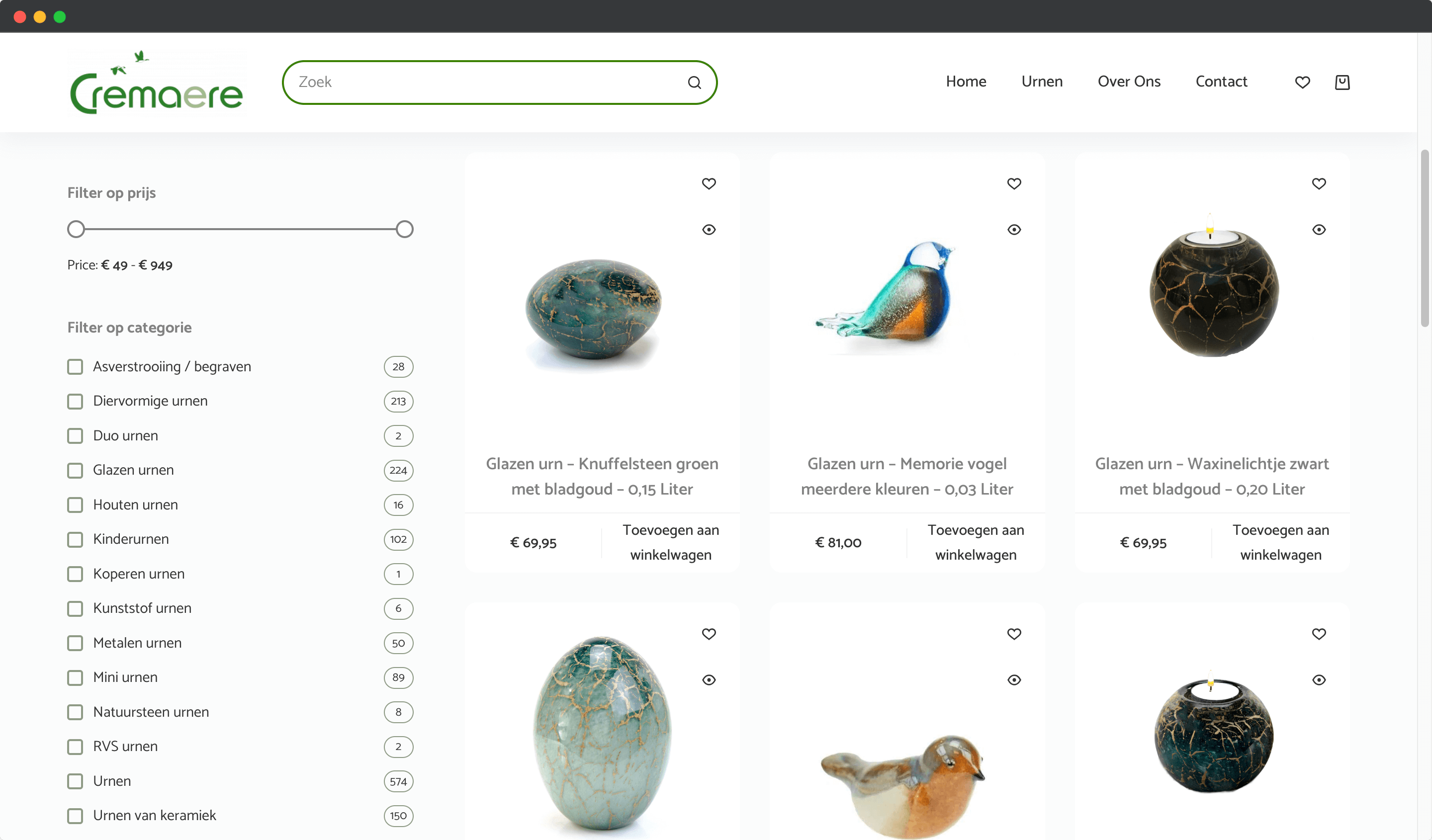 Webshop voorbeeld